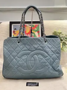 Pre-owned CHANEL Leather Tote Bags Preloved tote Caviar Bag 44x29cm 10678