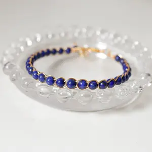 Lapis lazuli Gemstone Crystal Adjustable Bracelet for Daily Use, Lapis Lazuli Gemstone Bracelet or Anklet Gifts for Her Gifts for Him, Lapis Lazuli Wrist Bracelet Anniversary