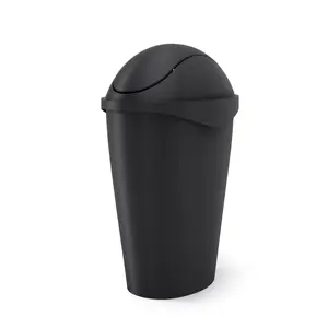 Umbra Swinger Trash Can, Slim 13-Gallon Capacity, Molded Swing-Top Lid with Soft-Touch Clips,  Matte Finish, Narrow Design for Small Spaces - 1 Pack