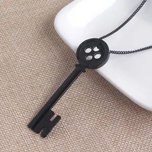 [Key Shape Pendant Necklace] Coraline & The Secret Door Necklace Key Shape Pendant Funny Clavicle Chain Cosplay Decoration Accessories