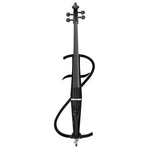 Full-Size 4/4 S-Type Electric Cello with Case Bow Rosin Headphones and Connecting Cable Black Maple Basswood Top & Solid Wood Fingerboard for Beginners to Professionals