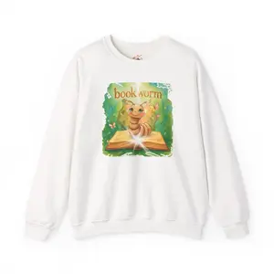 Cozy Bookworm Crewneck – Cute Reading Worm Sweater for Book Lovers