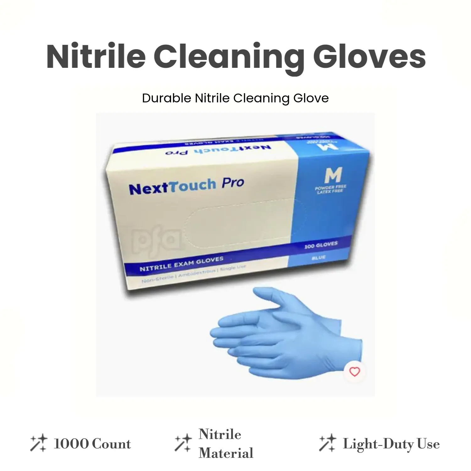 ndigo Nitrile Exam Gloves, 1000 Count, Light-Duty