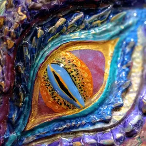 A5 DragonEye 6 Ring Binder Cover and Back Resin, Hand Painted