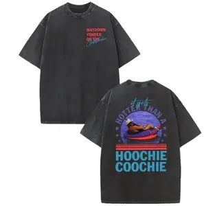 Washed T-shirt, 100% cotton, double-sided printed design Vintage Hotter Than A Hoochie Coochie Retro Shirt, Meme Summer Vacation Tshirt, Music Lover Tshirt, 90s Country Music, Trendy Summer Tee