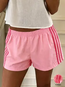 Y2K American women's side striped casual shorts, minimalist commuting style, multiple colors to choose from, summer date and sports outfit, simple and versatile shorts