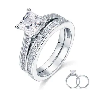 1.5 Carat Princess Cut Dual Band Ring