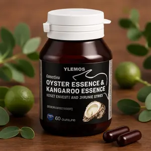 Ylemos Oyster & Kangaroo Essence Supplement - 60 Capsules - Boost Energy & Stress Relief - 18 Nutrients - New Zealand Oyster & Australian Kangaroo Extract - Edible Protein Zinc - Healthcare Dietary Fitness