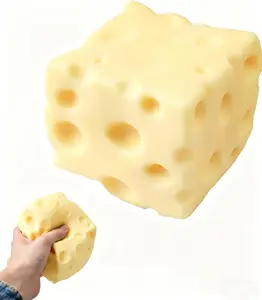 Viral Giant Cheese Shaped Squishy Toy -Fidget Toy for ASMR Stress Relief &Squeezing (6/7cm)