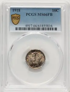 Mercury Dimes (1918 10C, FB PCGS Secure)