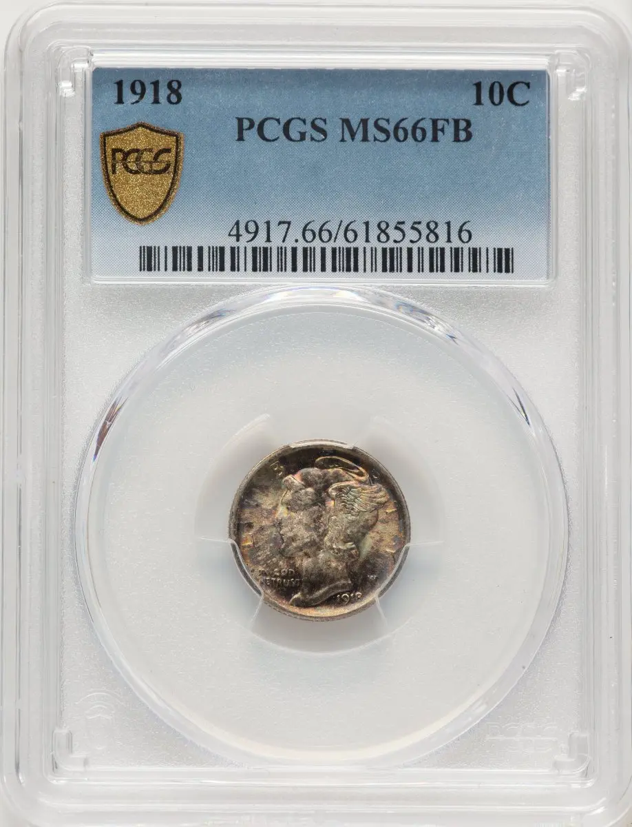 Mercury Dimes (1918 10C, FB PCGS Secure)