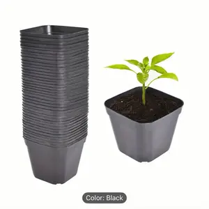 4” Square Seedling Pots for Nursery Seeds Starting Plants Cuttings High-Quality Plant Containers Ideal for Indoor Gardening 10 pack