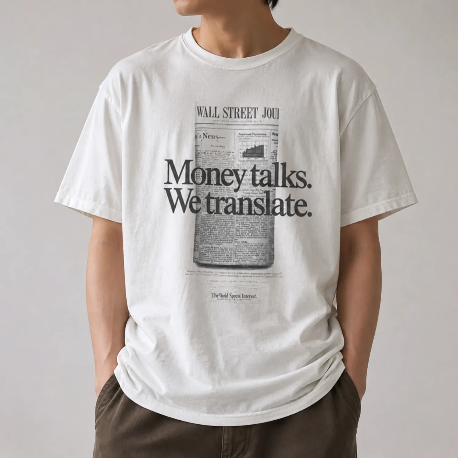 WSJ Money Talks Vintage Ad Campaign Unisex T-Shirt, Y2K Style Gift For Men and Women Casual Cotton