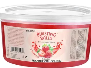 Strawberry Boba Pearls, Popping Bursting Boba, Bubble Pearls For Bubble Tea 1 Pound, No Artificial Colors (Strawberry, 1 LB Pack of 1)
