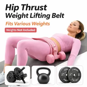 Hip Thrust Belt with Dumbbells Adjustable Glute Workout Belt Weighted Hip Belt for Glutes Booty Training Hip Bridge Strap Non Slip Home Gym Fitness Equipment for Women Squats Lunges Glute Builder Portable