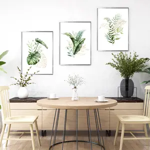 A set of three (30*40cm*3pcs) plant Monstera decorative wall stickers for room decoration and beautification, self-adhesive ATW006-YW