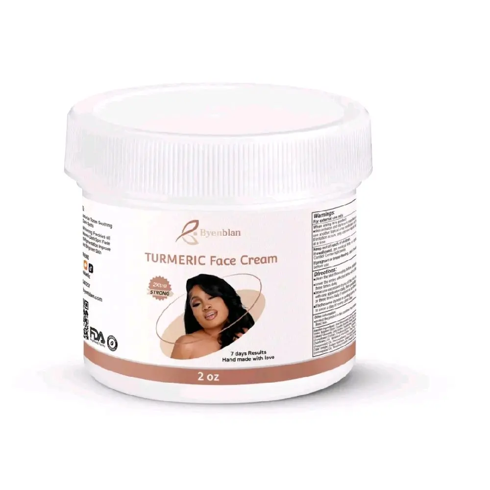 Byenblan Fanm Andeyò Tumeric Face Cream - Natural Skincare for Radiant Skin, Moisturizing and Nourishing Formula, Ideal for Daily Use 2oz