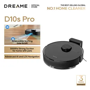 DREAME D10s Pro Robot Vacuum and Mop Combo, Powerful 5000Pa Suction, AI-Powered Obstacle Recognition, 280mins Runtime, Robot Vacuum Cleaner Compatible with Alexa, Perfect for Pet Hair, Carpets Cleaning Machines