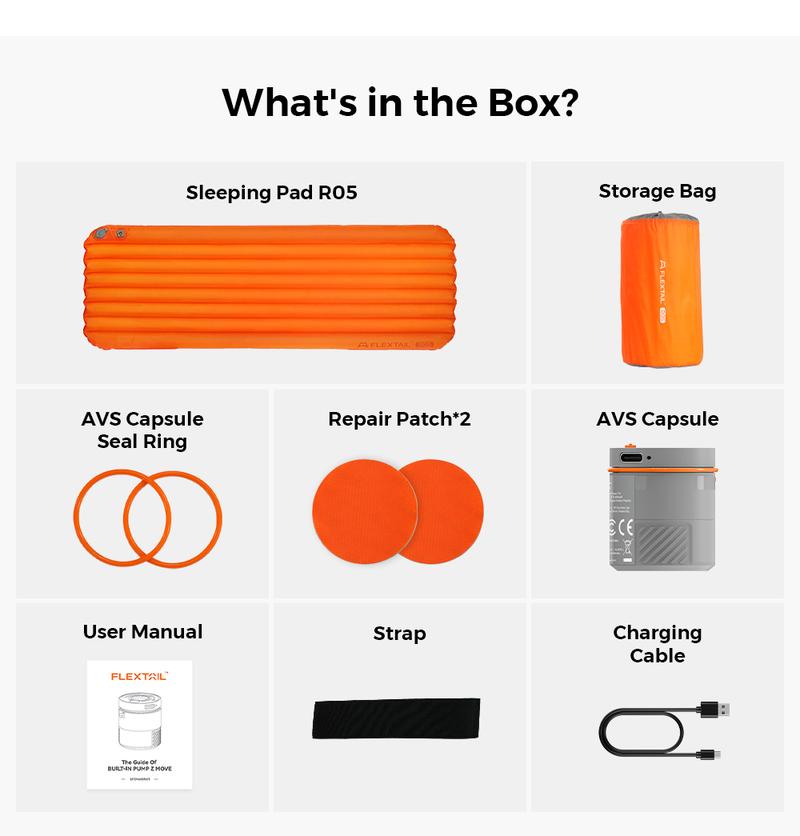 FLEXTAIL Tiny Sleeping Pad R05 AVS- 5.6 R-Value Lightweight Automatic Inflation Pad