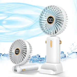 MGVIH Portable Handheld Fan, USB Rechargeable, 5-Speed High-Speed, Foldable Compact Design with 5000mAh Battery & Folding Protection, Cool Wind for Travel Outdoor Activities, Fan Portable tiktokshopspringglowup,summervibes
