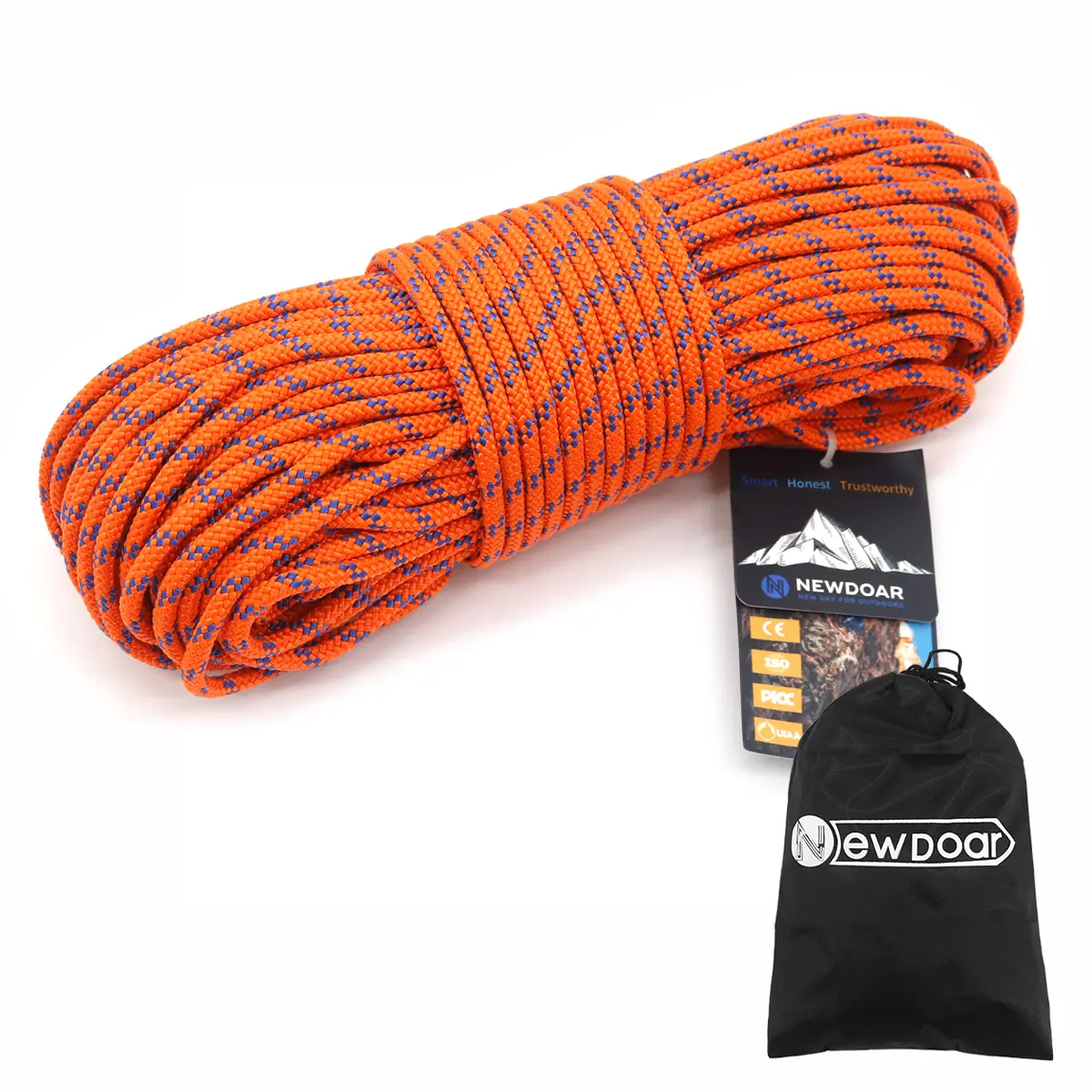NEWDOAR 6mm Static Climbing Rope - CE/UIAA Certified Accessory Cord for Arborists, Mountaineering - 6m/15m/30m/50m Lengths for Hauling, Dragging, Dock Lines - Fathersdaygift