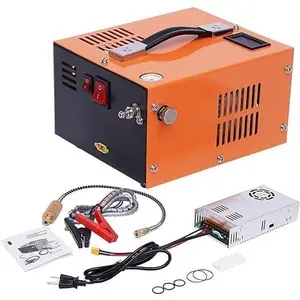 PCP High Pressure Air Compressor, 4500psi 12V PCP Air Compressor Pump Built-in Transformer, Air Pump for Paintball PCP Air Gun,Portable High Pressure Pump Fan Cooling (Orange)