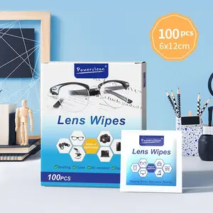 100/200 Pieces Lens Cleaning Wipes, Pre-Moistened Individually Wrapped, Portable, No Scratches, Suitable for Sunglasses, Camera Lenses, Safety Goggles