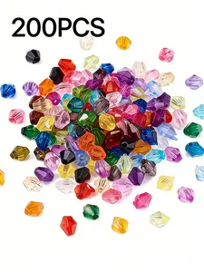 2400pcs/200pcs Multifaceted Glass Crystal Beads Set, Colorful Ab Crystals, Spacer Beads, Jewelry Making, Bracelets, Rings, Necklaces, 24 Colors, 4mm, DIY Beads, Beads Mix