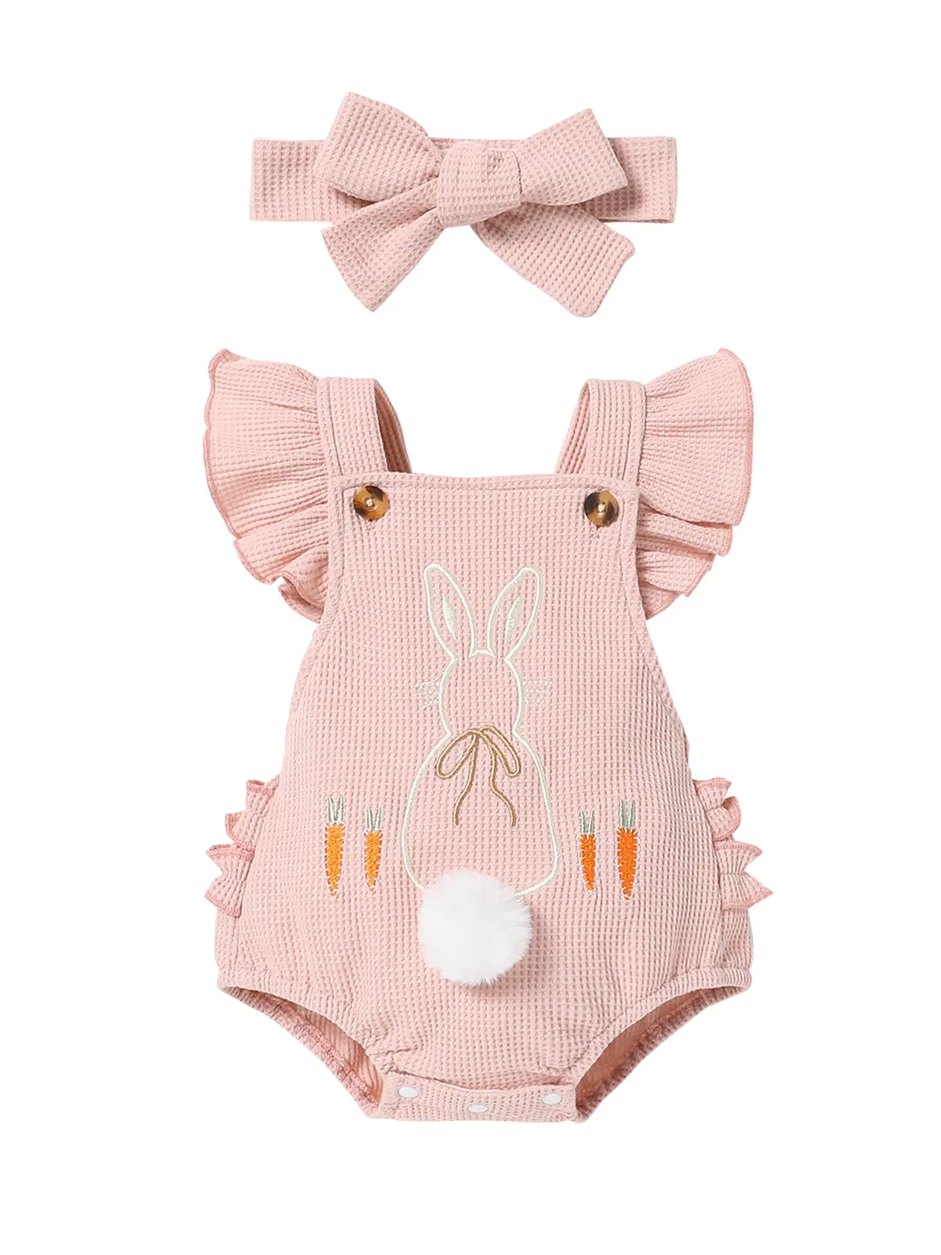 0-18 Months Girls 2-Piece Rabbit Easter Cute Romper and Headband Pink Purple Clothing Babygirl Clothes Products #springtok