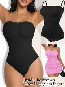 Women Strapless Shapewear Bodysuit  Seamless Body Shaper Soft Tube Tops Smooth Tummy Control Undershirt Yoga Sports Jumpsuit Camisole