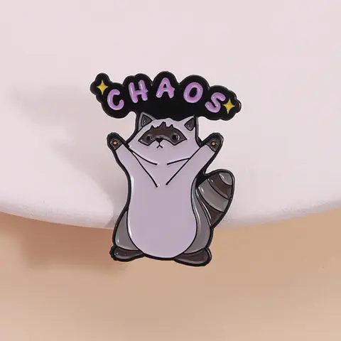 Cute Raccoon Design Brooch, Fashionable Animal Design Brooch, Exquisite Brooch, Charms Enamel Pin Suitable for Backpacks, Jeans, Scarves, Hats Decoration, Durable Metal Pins, Fashion Accessory, Emblem Badge Decoration, Alloy Brooch Pin
