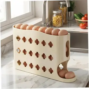 Rotating Egg Storage Box, Multi-Layer Kitchen Egg Rack, Automatic Egg Roller, Refrigerator Side Door Egg Tray, Food-Grade Egg Organizer