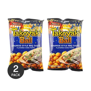 Calbee Takoyaki Crispy Snacks - 3.2 oz per Bag (Pack of 2) | Savory Traditional Japanese Octopus Ball Flavor Snacks