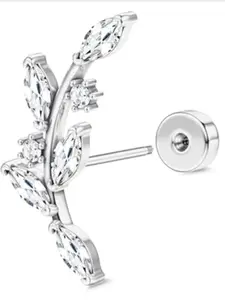 Hypoallergenic Flat Back Stud Earrings for Women, Plated Cartilage Earrings for Sensitive Ears, Small Cz Helix Conch Tragus Piercing Jewelry