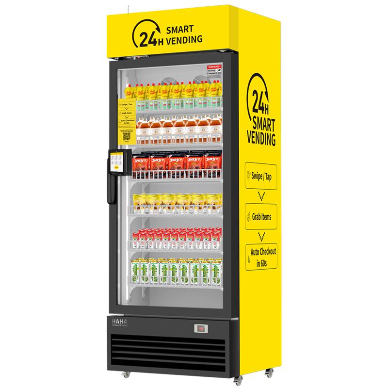 Vending Machine，HAHA Vending DC-542D Combo Vending Machine,Smart Refrigerated Beverage Vending Machine with Touch Card Reader