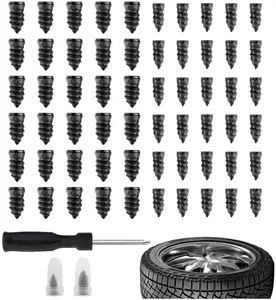 60PCS Tire Repair Rubber Nail,Vacuum Tire Repair Screws for Quick Fixes,Self-Service Tires Repairs Kit Screw in Tires Plugs Car Accessories for Truck,SUV,Motorcycle