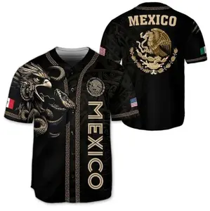 Mexico Flag Baseball Jersey, Green White Red Button Up Shirt, Vintage Mexican Style Jersey, Summer Sportswear, Gift for Men