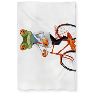 Begin Home Decor C1DCTXLW86DEDS Twin Extra Long Funny Frog Riding a Bike Duvet Cover - Bedroom Hobbies Decor