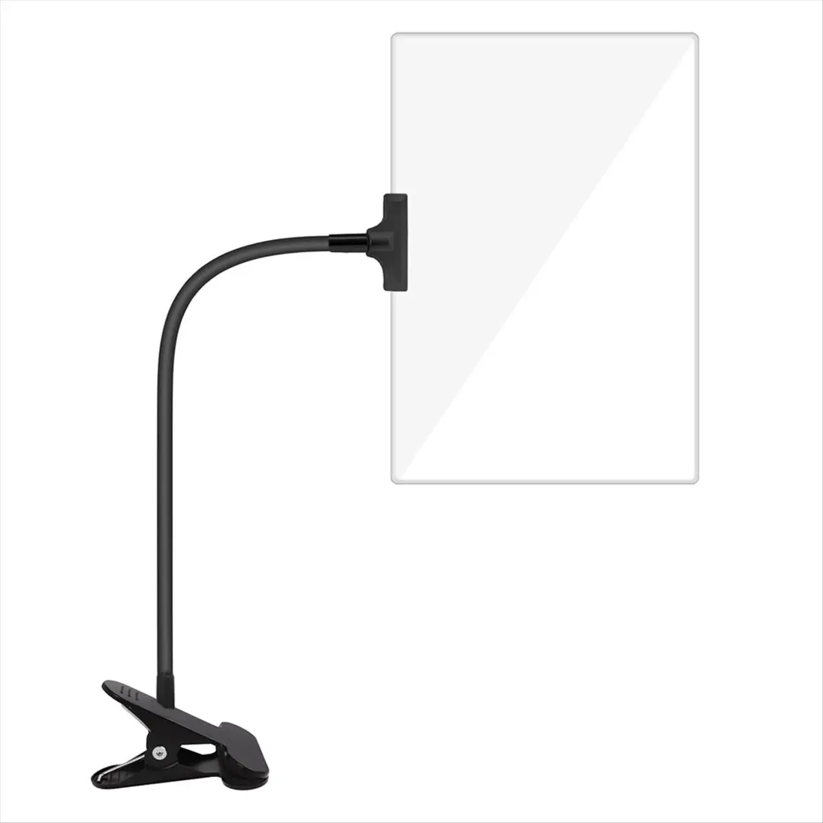 Clip-On Magnifying Glass - 5X Magnification, 6x3.5in Size, 15x9cm, 3.5oz Plastic Adjustable Flexible Gooseneck Clamp, Tools & Hardware Accessory for Soldering, Welding, People with Macular Degeneration