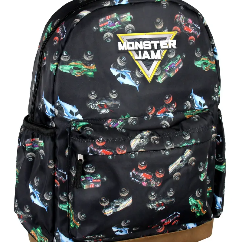 Monster Jam Trucks Dragon Zombie Grave Digger Megalodon All Over Print Backpack 16"