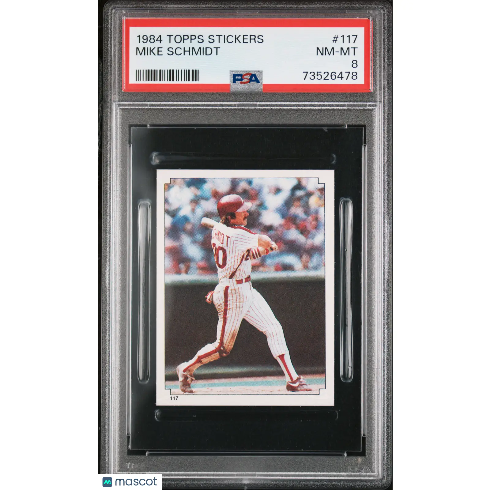 Mike Schmidt PSA 1984 Topps Stickers Baseball #117 8 73526478