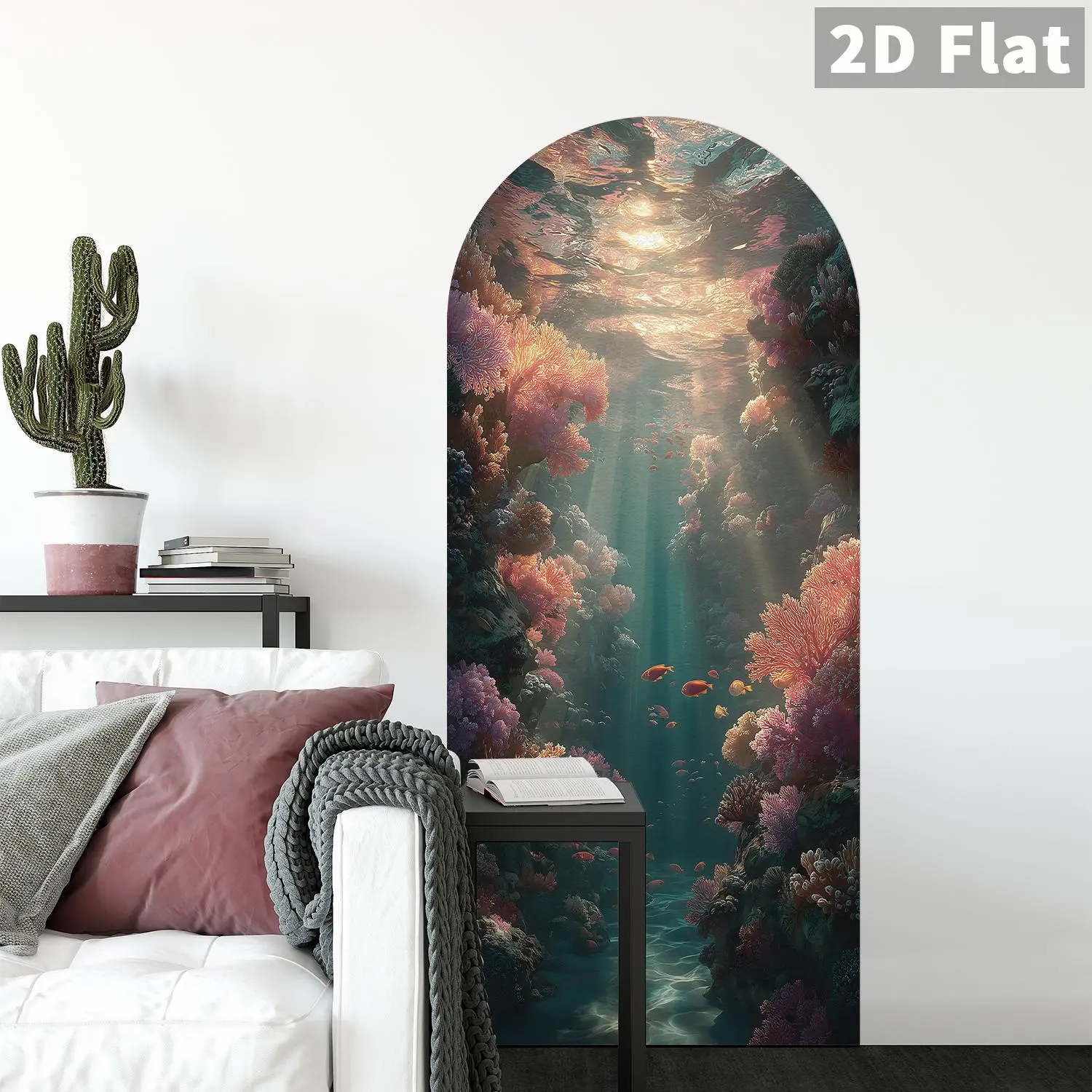 Vintage Fantasy Ocean Vinyl Wall Mural, Self-Adhesive Matte Finish, Easy Peel & Stick DIY Decor, 180cm X 80cm, Ideal for Home Walls
