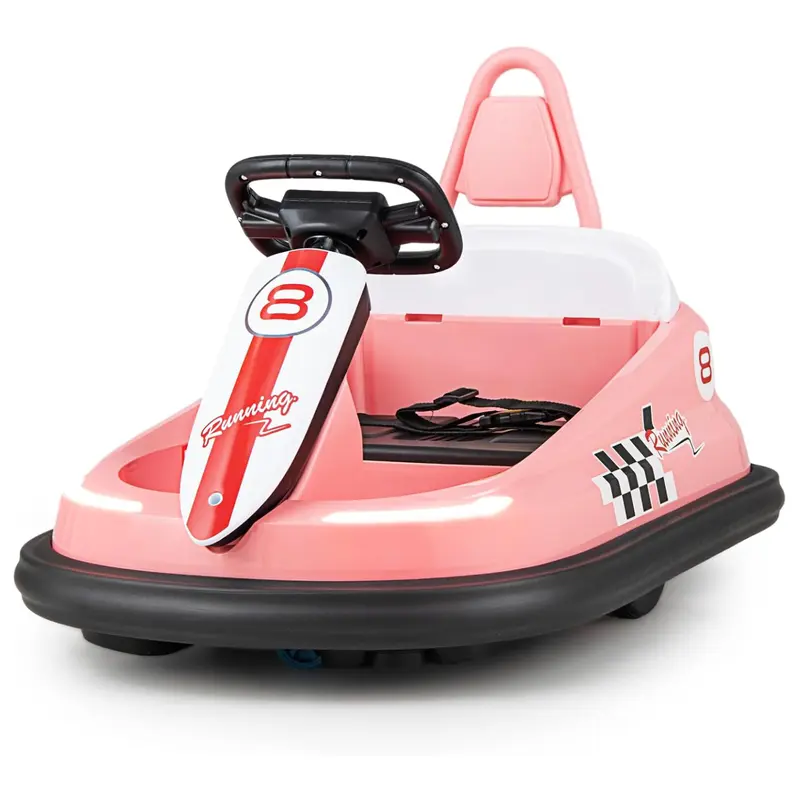 Costzon Kids Bumper Car, Battery-Powered Ride On Car with 360-Degree Spin Rotation, Colorful Flashing LED Lights, Music, for Indoor & Outdoor Use, Kids Car Gift Season BlackFriday Friends Giving