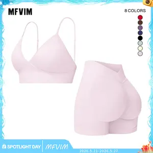 Women's 2 Piece Seamless Yoga Workout Set High Waisted Shorts Sports Bra for Exercise Athletic Breathable Lightweight Compression Activewear Pilates Gym Outfit with Hollow Square Back and Curved Rear Hip