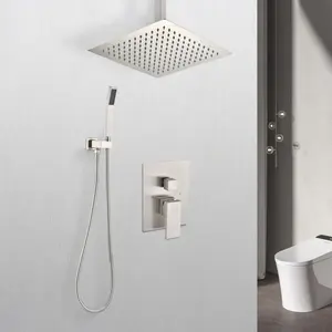 Ceiling Mounted Shower System Combo Set with Handheld and 10"Shower head(High end and high-quality)