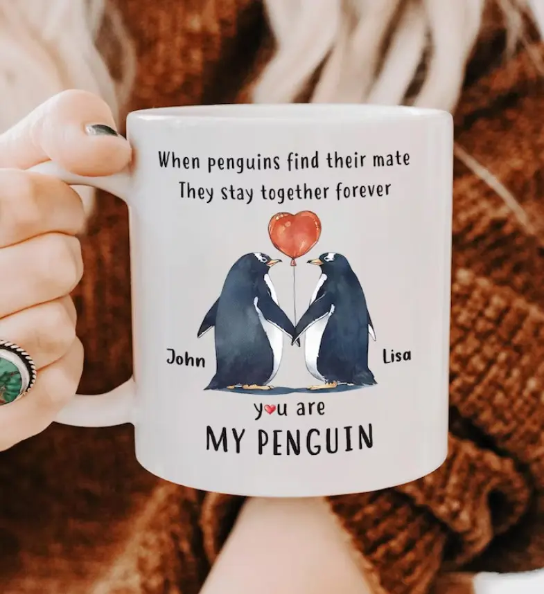 You Are My Penguin - Personalized Penguin Couple Coffee Mug,Custom Animal Cup For Partner,Couple Gift, Valentine Gift, Anniversary Gift