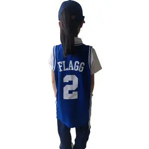 YOUTH Basketball Jersey Flagg #2 College Embroidery White Blue Black Gifts For Christmas,New Year S-XXL