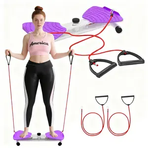 Household waist twisting machine Fitness equipment Waist beauty artifact Silent twisting machine with Resistance Band Aerobic Exercise Full Body Workout Ab Twist Waist Board Core Strength Training non-slip ab board