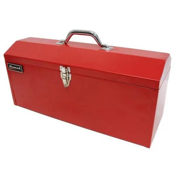 212 MAIN Homak RD00119819 19-Inch Red Steel Toolbox with Black Metal Tray, Sturdy Handle, Latch Lock, Toolbox Storage Box