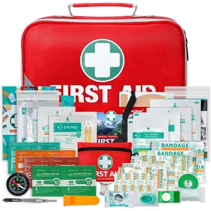 Medi 2-in-1 First Aid Kit (215 Piece Set) + 43 Piece Mini First Aid Kit -Includes Ice(Cold) Pack, Moleskin Pad and Emergency Blanket for Travel, Home, Office, Car, Workplace